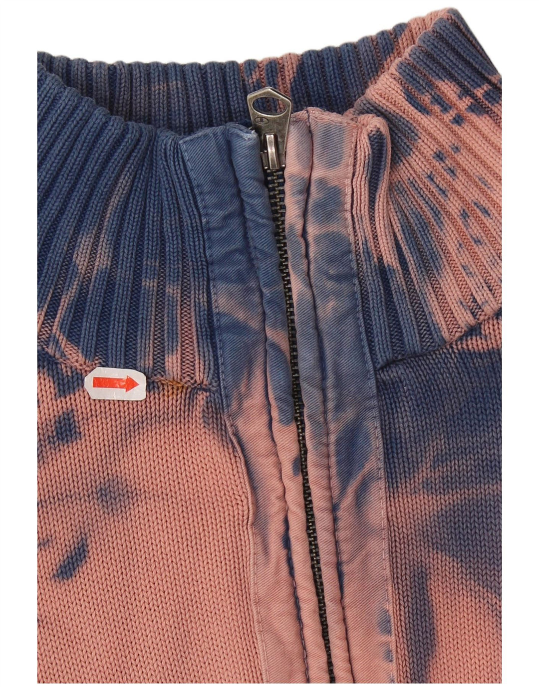 TOM TAILOR Herre Zip Neck Sweater XL Blue Tie Dye Bomuld