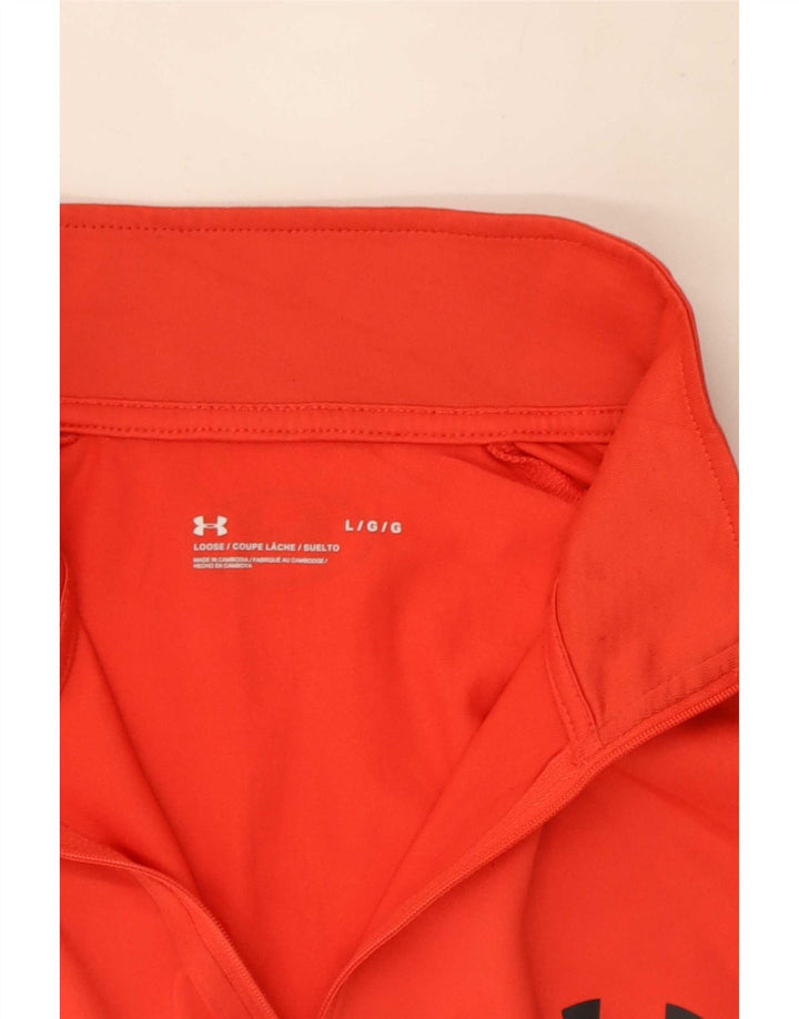 Under Armour Herre Zip Neck Pullover Træningsdragt Top Stor Rød