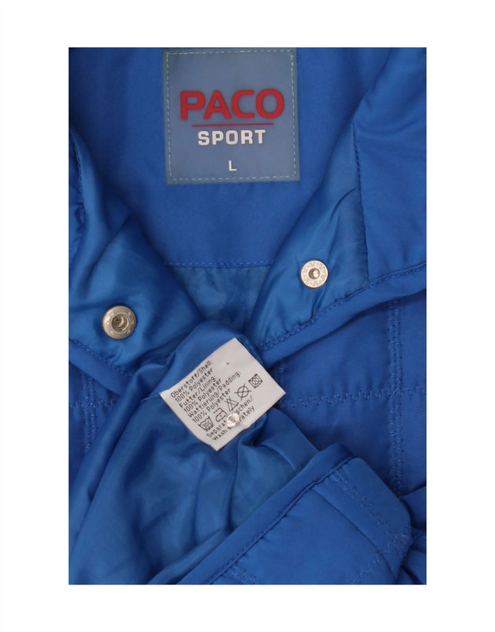 PACO Womens Quilted Gilet UK 16 Large Blue Polyester Vintage Paco and Second-Hand Paco from Messina Hembry 