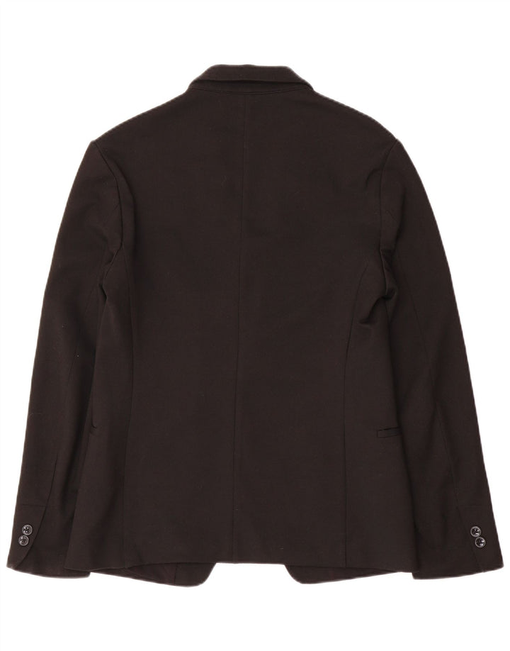 Zara Herre 1-knap blazerjakke UK 36 Lille sort polyester