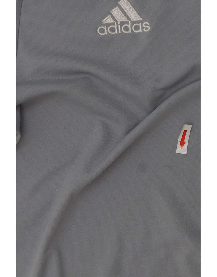 Adidas Herre Climalite T-Shirt Top Medium Blue Colourblock Polyester