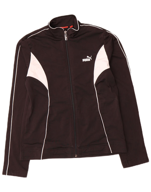 Puma træningsdragt topjakke til kvinder UK 14 Large Black Colourblock Polyester