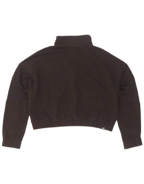 Puma Womens Crop Oversized træningsdragt topjakke UK 10 Small Black Bomuld