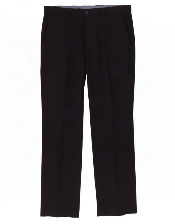 Marks & Spencer Herre Regular Chino Bukser W34 L31 Navy Blue Polyester