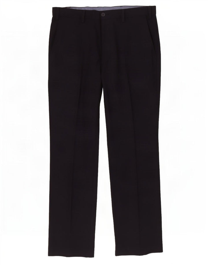 Marks & Spencer Herre Regular Chino Bukser W34 L31 Navy Blue Polyester