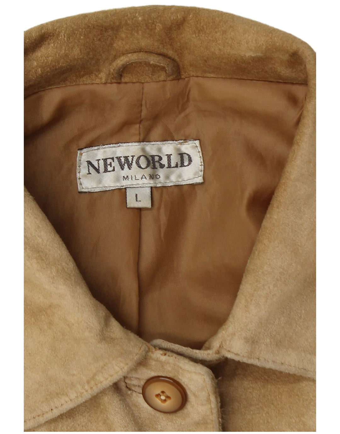 Vintage dame ruskindsjakke UK 16 Large Beige