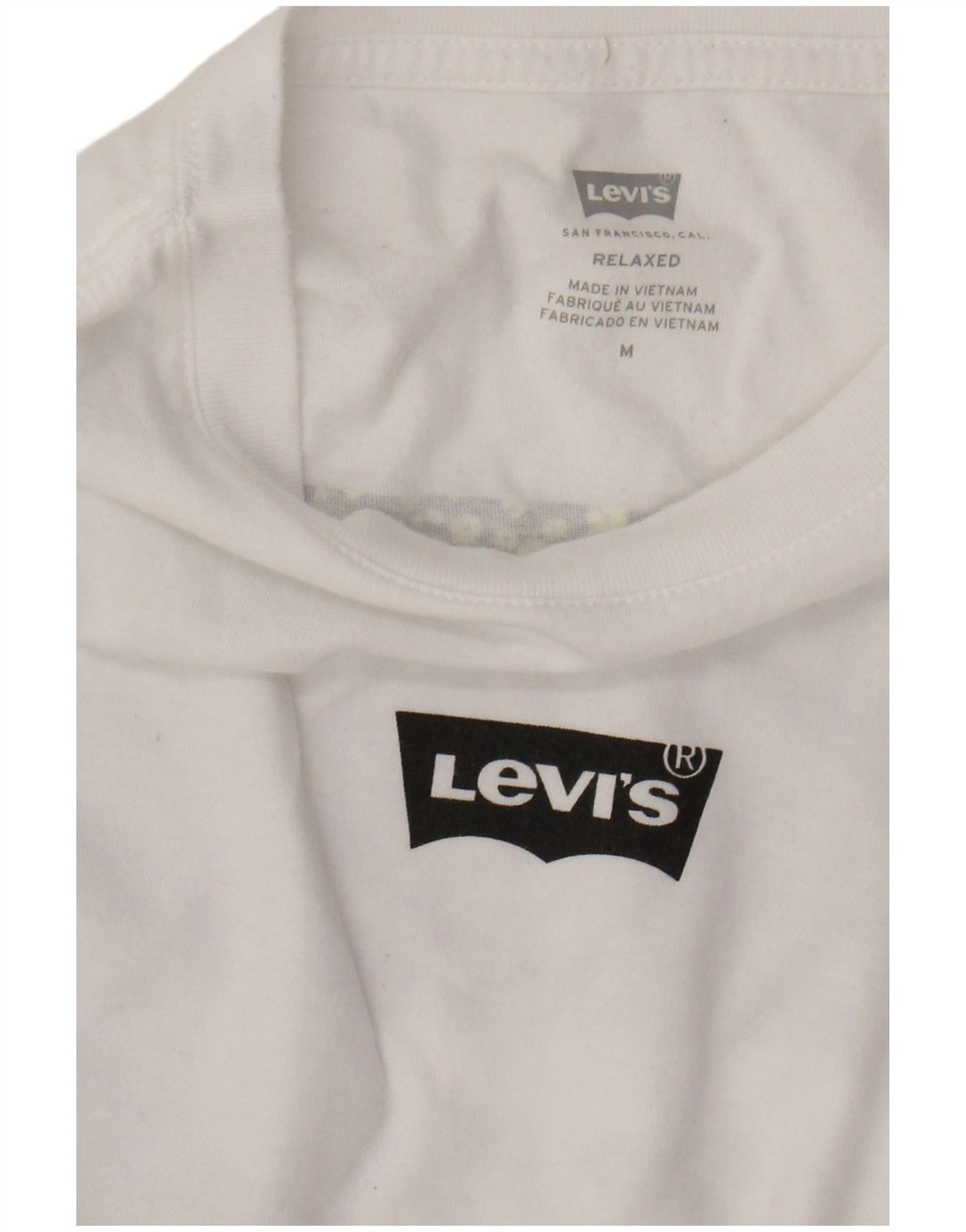 LEVI'S Herre afslappet grafisk top Langærmet medium hvid bomuld
