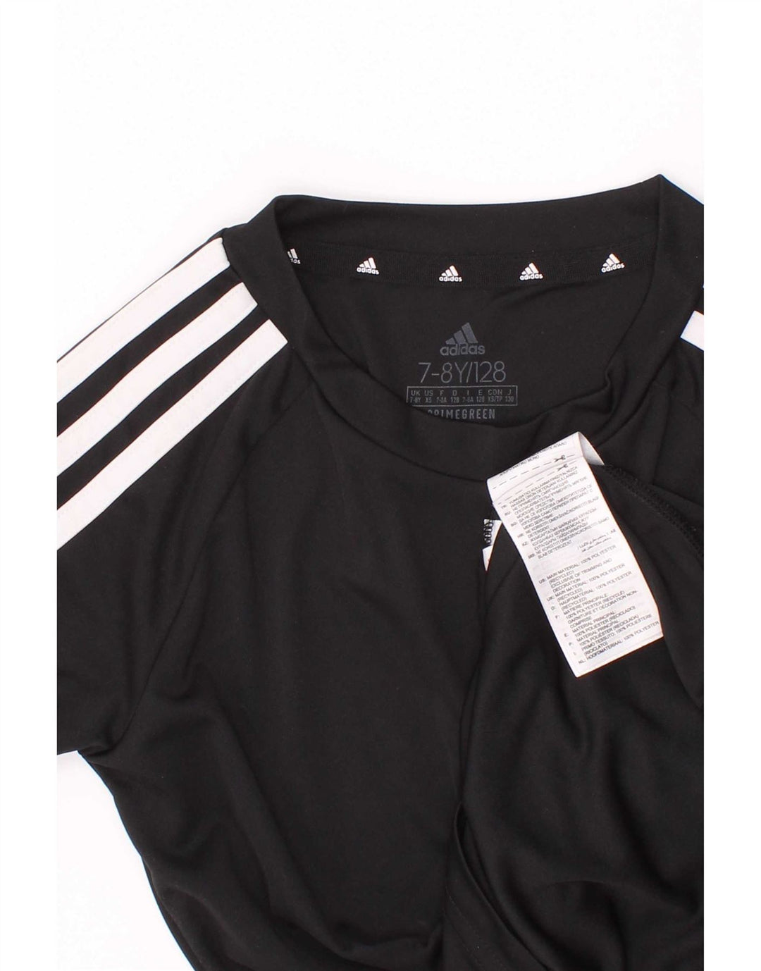 Adidas Boys Aeroready T-Shirt Top 7-8 år Sort Polyester