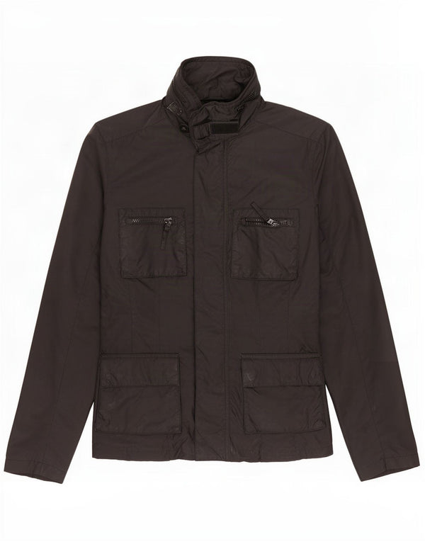 Aspesi Herre Utility Jacket UK 38 Medium Sort Polyamid