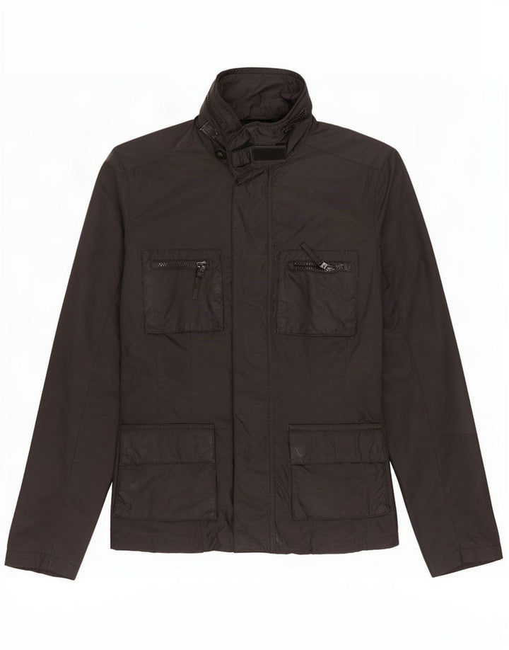 Aspesi Herre Utility Jacket UK 38 Medium Sort Polyamid