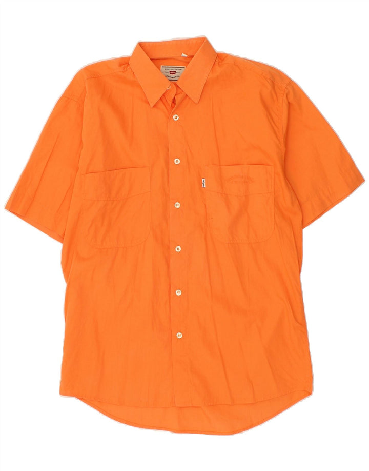 LEVI'S Mens Short Sleeve Shirt Small Orange Vintage Levi's and Second-Hand Levi's from Messina Hembry 