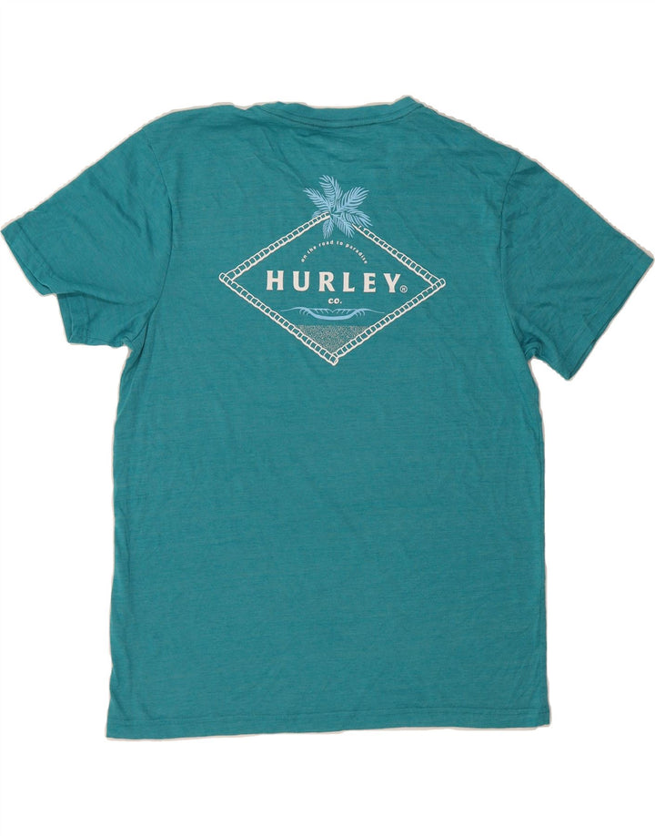 HURLEY Mens Graphic T-Shirt Top Large Turquoise Vintage Hurley and Second-Hand Hurley from Messina Hembry 