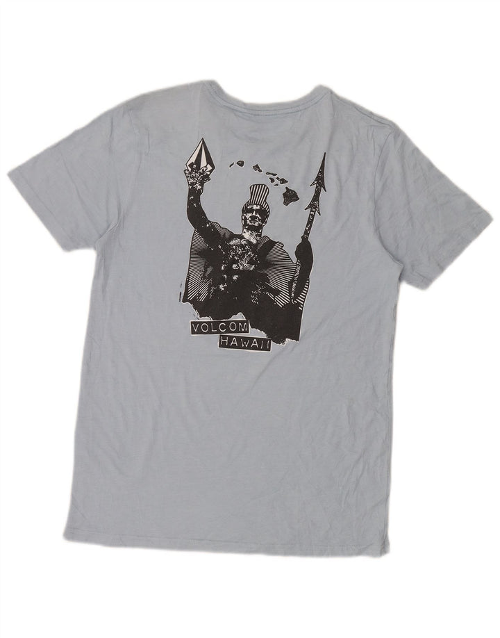 Volcom Herre Modern Fit Grafisk T-Shirt Top Lille Blå Bomuld