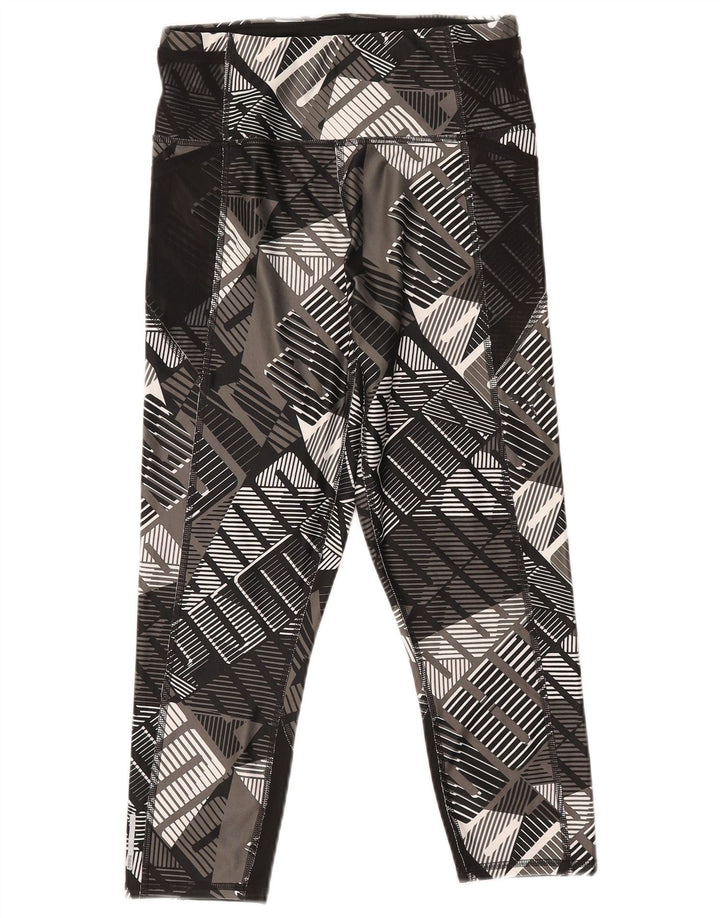 Puma Dame Capri Leggings UK 12 Medium Sort Geometrisk Polyester