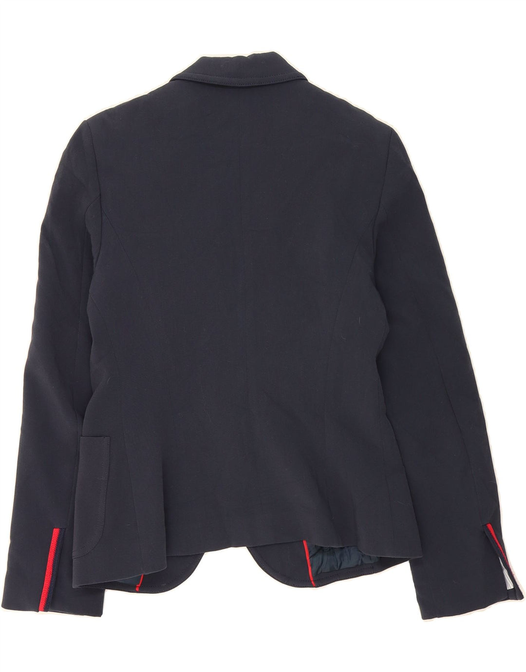 BENETTON Womens 2 Button Blazer Jacket UK 10 Small Navy Blue Polyester Vintage Benetton and Second-Hand Benetton from Messina Hembry 