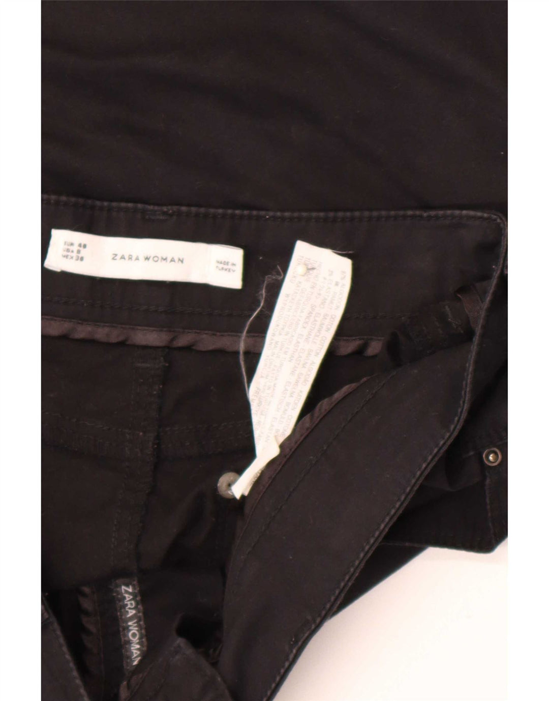 Zara Pencil Nederdel til kvinder EU 40 Medium W30 Sort Bomuld
