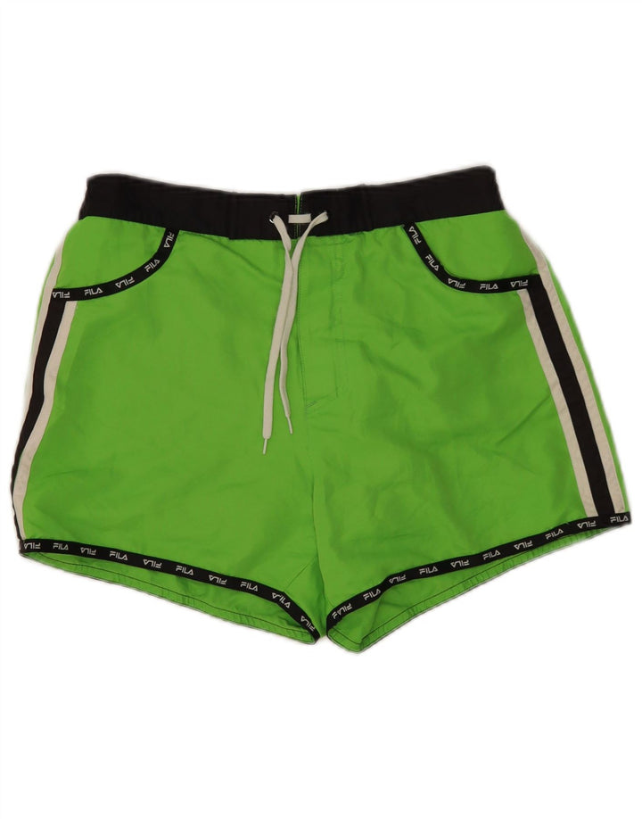 Fila Kvinders Grafiske Badeshorts UK 14 Large Grøn Polyester