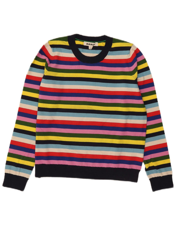 Boden Dame Crew Neck Jumper Sweater UK 14 Medium Flerfarvet Stribet