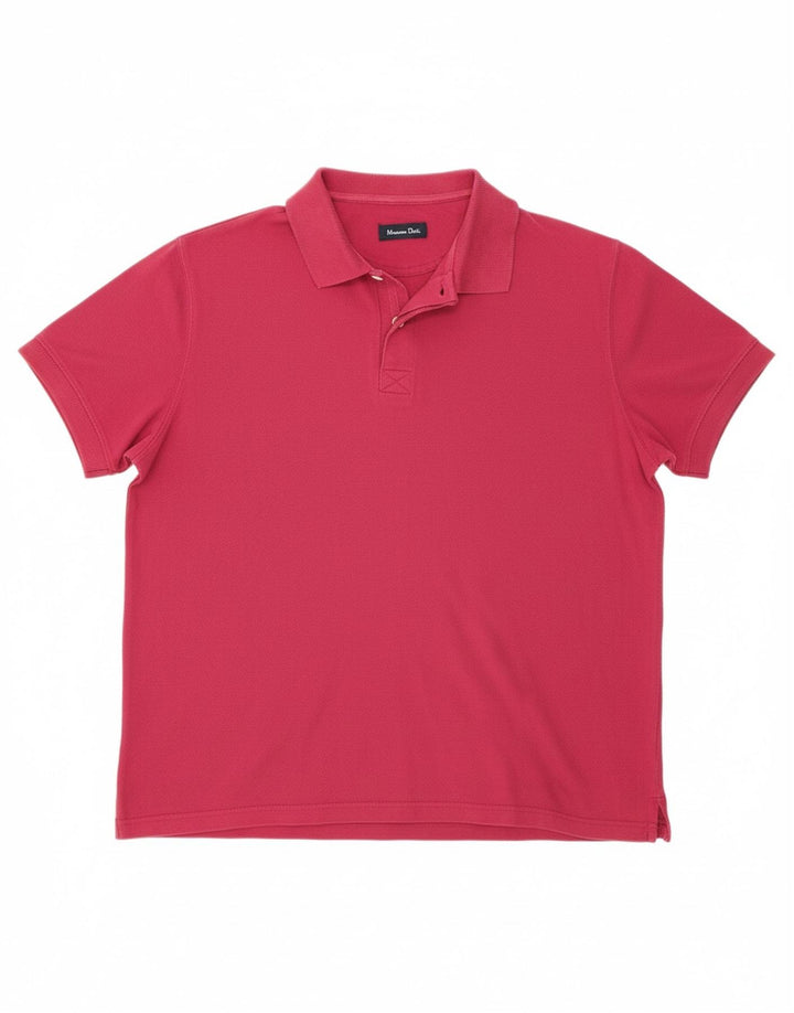 MASSIMO DUTTI Mens Polo Shirt XL Pink Cotton