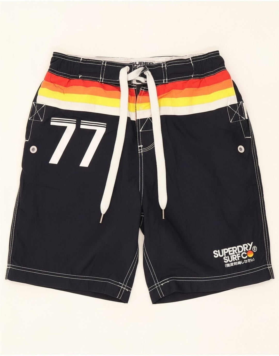 Superdry grafiske badeshorts til mænd Små marineblå polyester