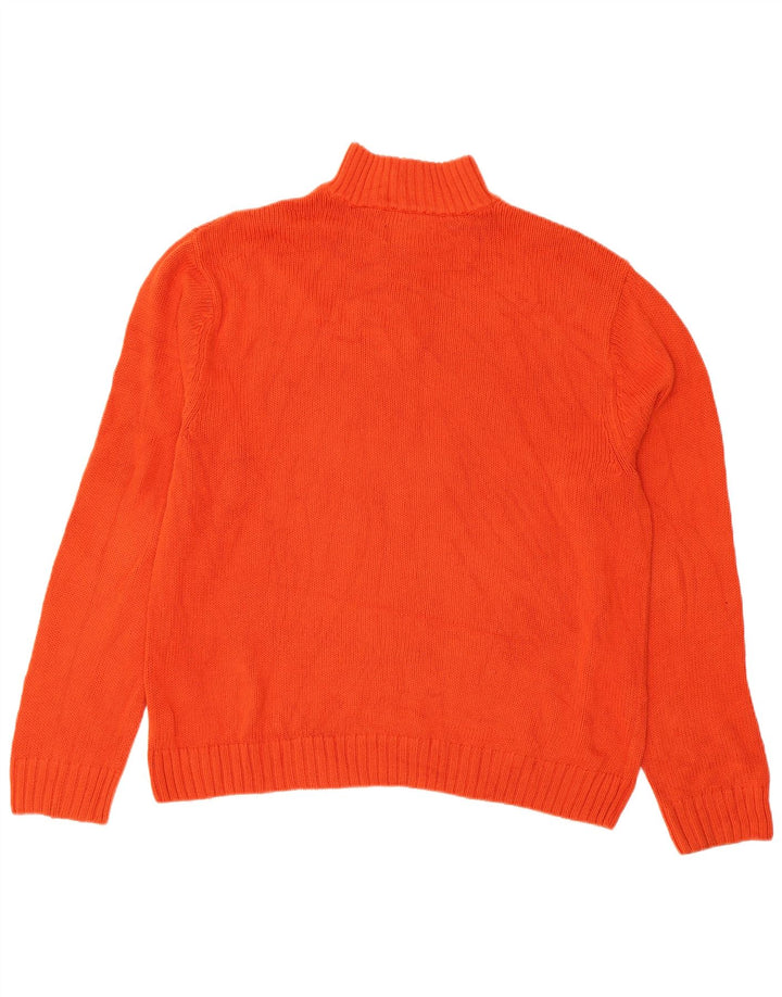 CHAPS Herre Zip Neck Sweater XL Orange Bomuld
