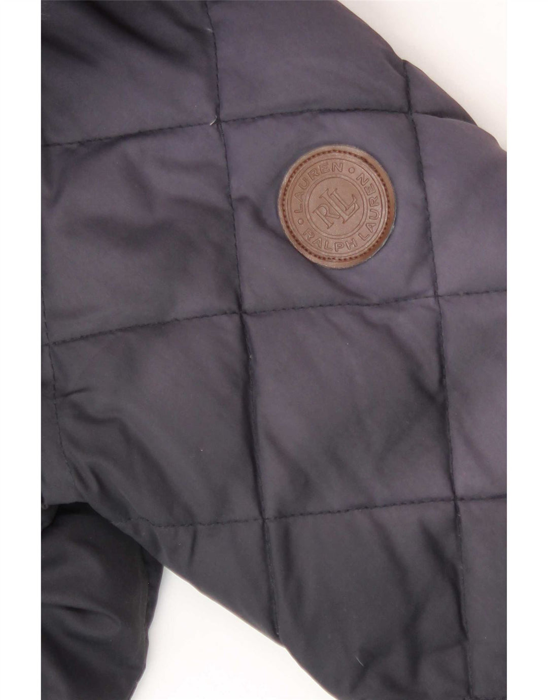 Ralph Lauren Polstret hættejakke til kvinder UK 6 XS marineblå polyester