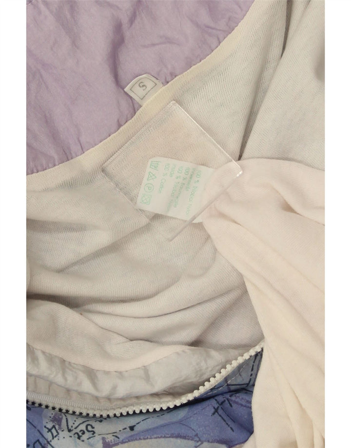 VINTAGE Womens Oversized træningsdragt Topjakke UK 10 Small White