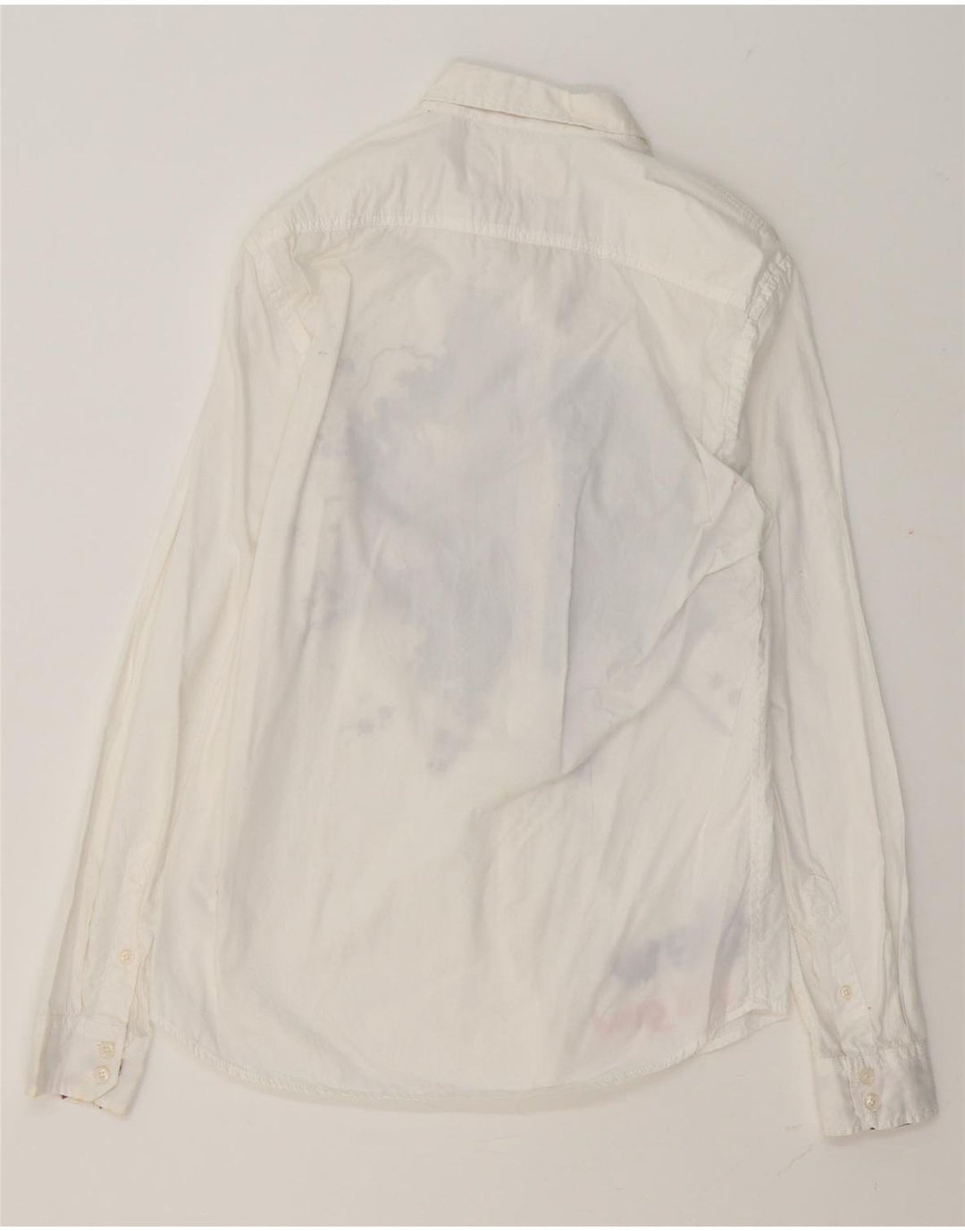 Desigual Herre Grafisk Regular Fit Skjorte Lille hvid blomstret bomuld