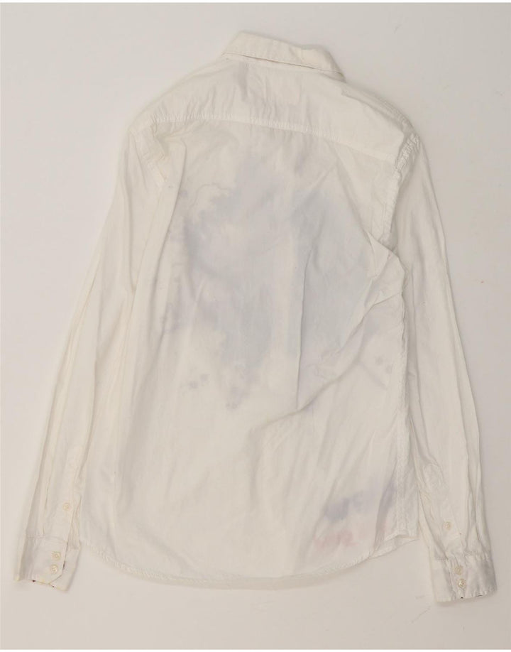 Desigual Herre Grafisk Regular Fit Skjorte Lille hvid blomstret bomuld