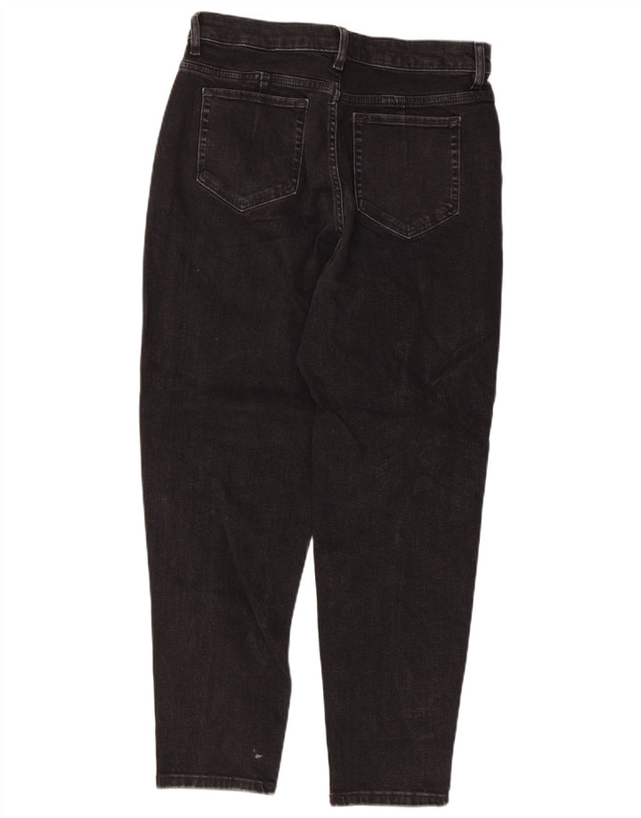 Marks & Spencer Dame Mom Tapered Jeans UK 12 Medium W30 L27 Black