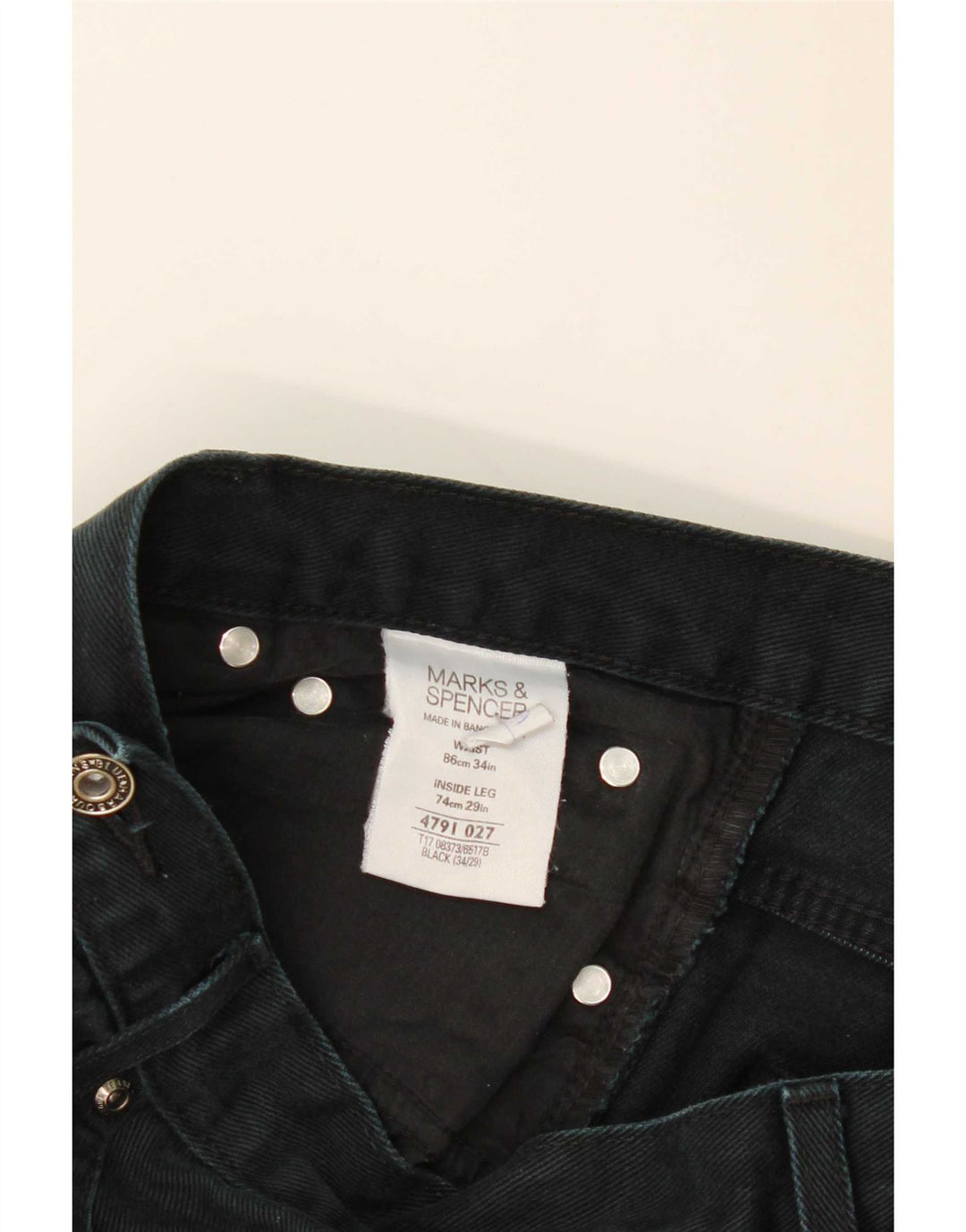 Marks & Spencer Herre Blue Harbor Straight Jeans W34 L29 Sort Bomuld