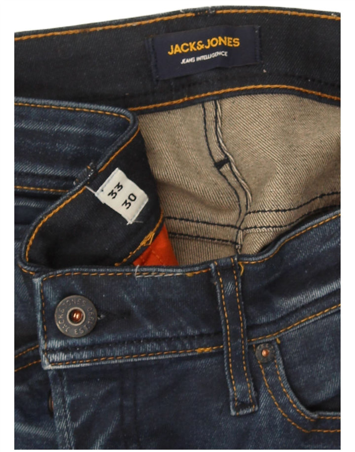 Jack & Jones Herre Tim Slim Straight Jeans W33 L30 Marineblå