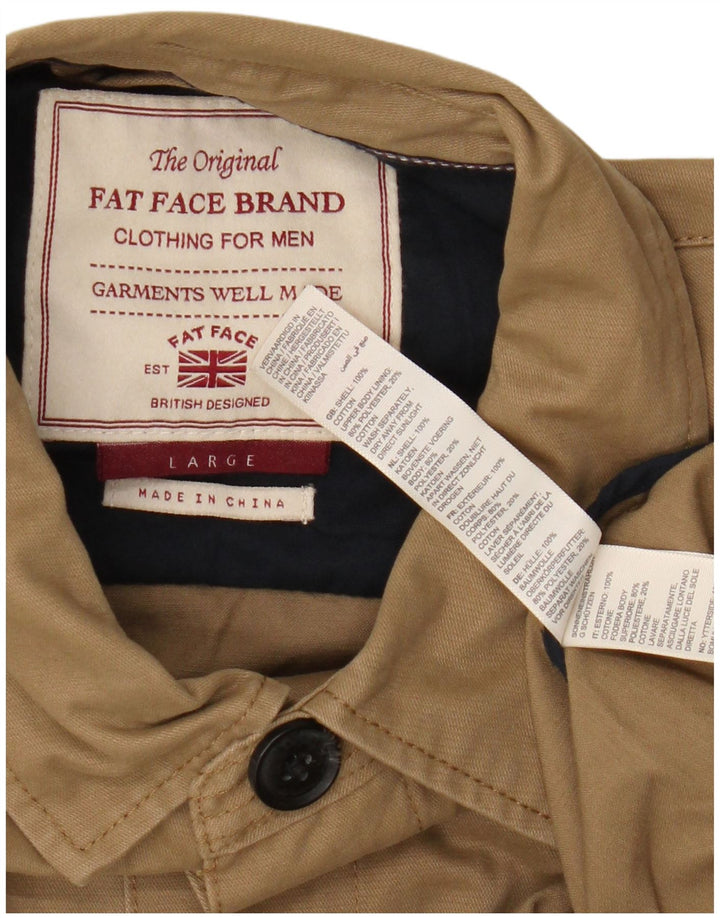 Fat Face Herre Utility Jacket UK 40 Large Beige Cotton