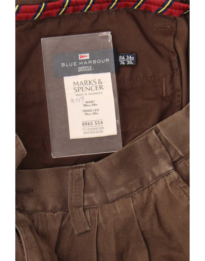 Marks & Spencer Dame Blue Harbor Pegged Chino Bukser W34 L30 Brun