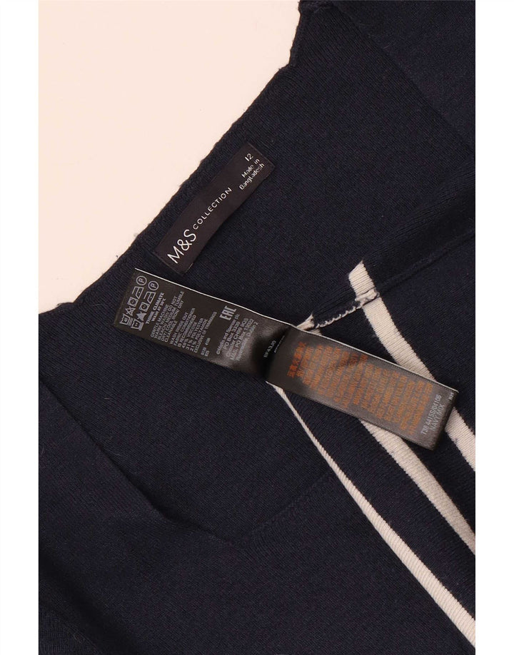Marks & Spencer Dame Crop Top UK 12 Mellem marineblå stribet viskose