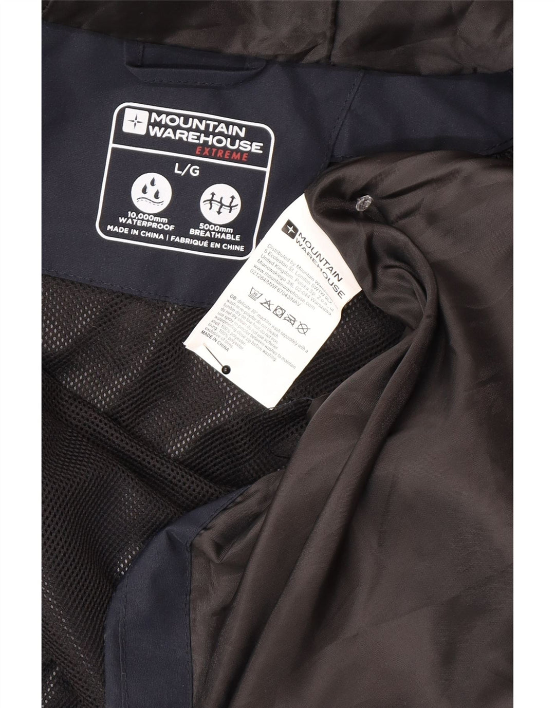 Mountain Warehouse Regnjakke til mænd UK 40 Large Navy Blue Colourblock