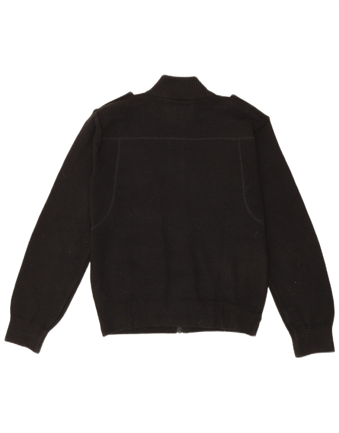 Zara Herre Military Cardigan Sweater Stor Sort Akryl