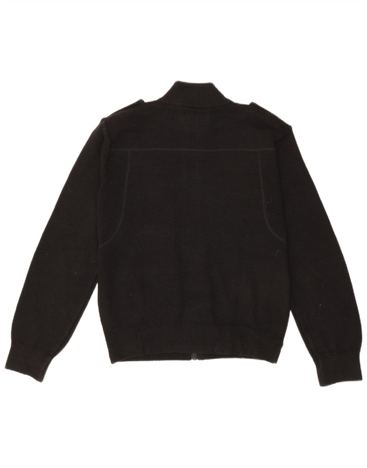 Zara Herre Military Cardigan Sweater Stor Sort Akryl