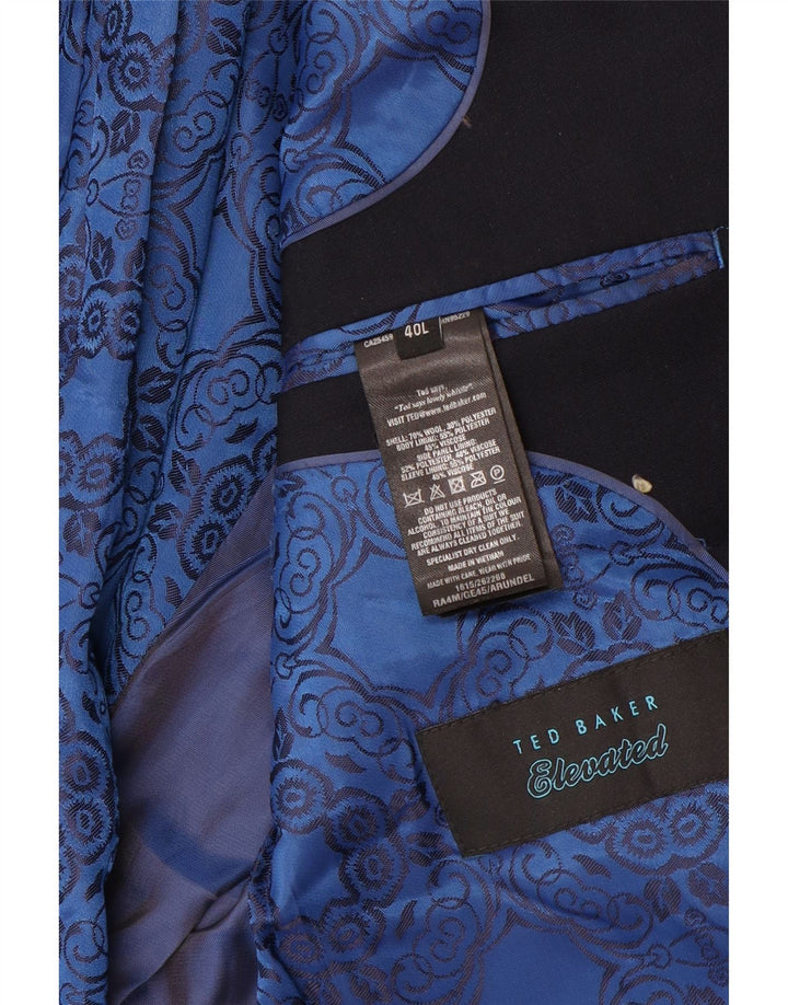 Ted Baker Herre 2 Button Blazer Jacket US 40 Large Navy Blue Wool