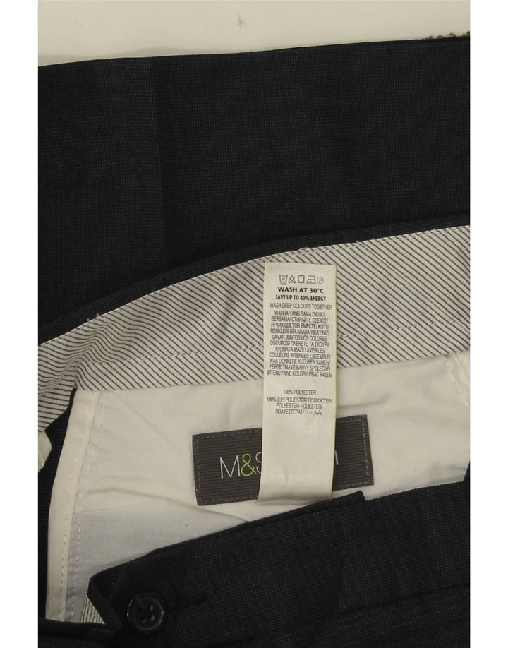 Marks & Spencer Herre lige jakkesætsbukser W36 L29 Marineblå bomuld
