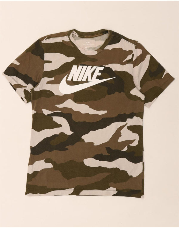 NIKE grafisk t-shirt til mænd, medium Khaki Camouflage Bomuld