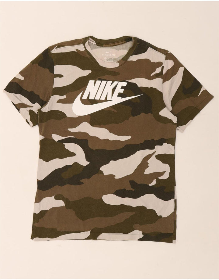 NIKE grafisk t-shirt til mænd, medium Khaki Camouflage Bomuld
