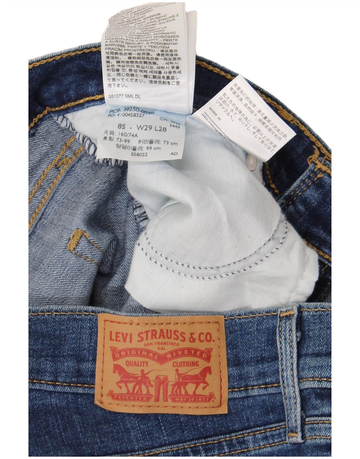 Levi's Dame Klassiske Straight Jeans US 8 Medium W29 L28 Blå Bomuld
