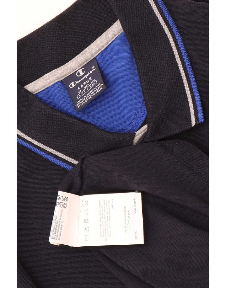 Champion herre poloshirt Stor marineblå stribet bomuld
