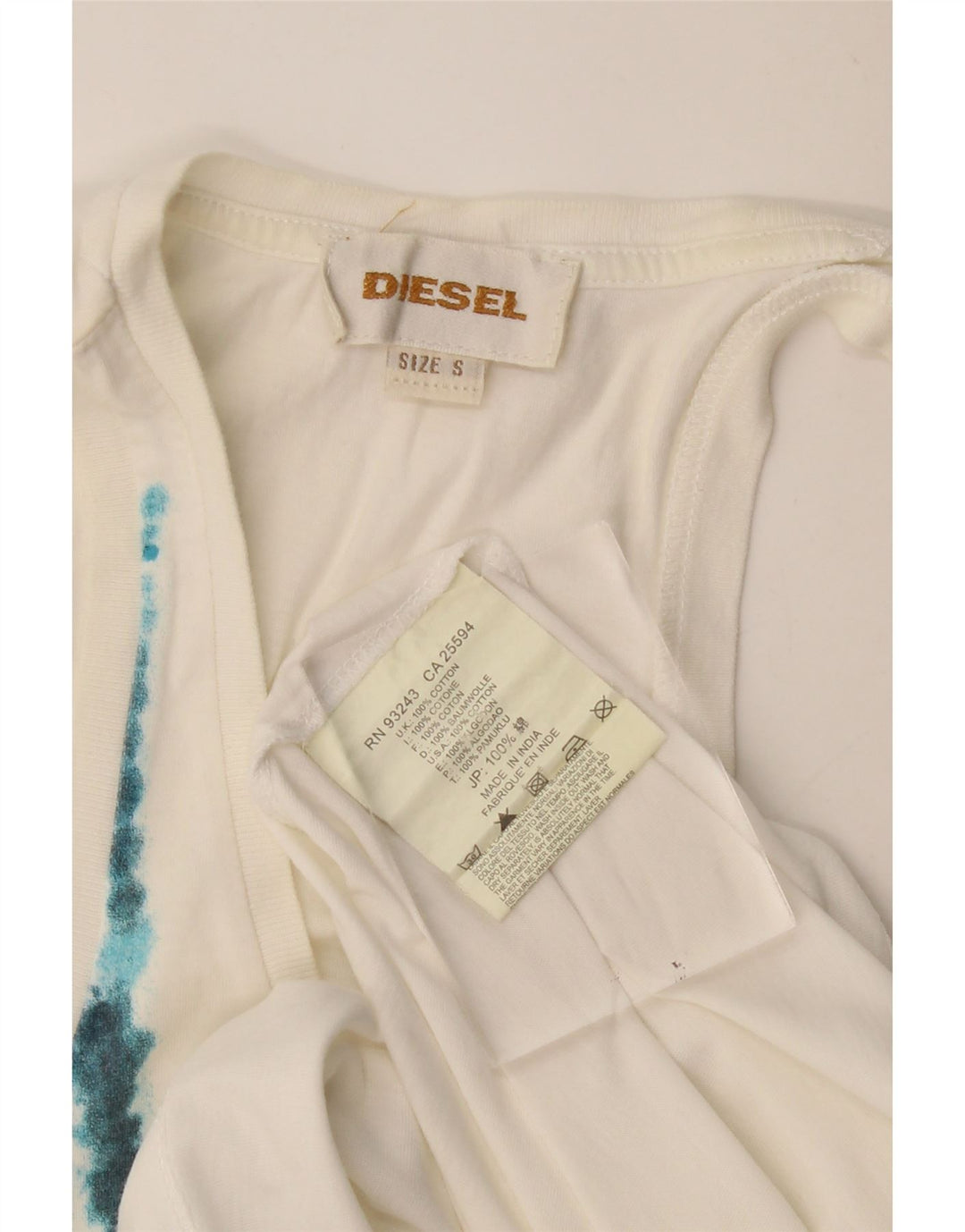 Diesel Damevest Top UK 10 Small White Bomuld