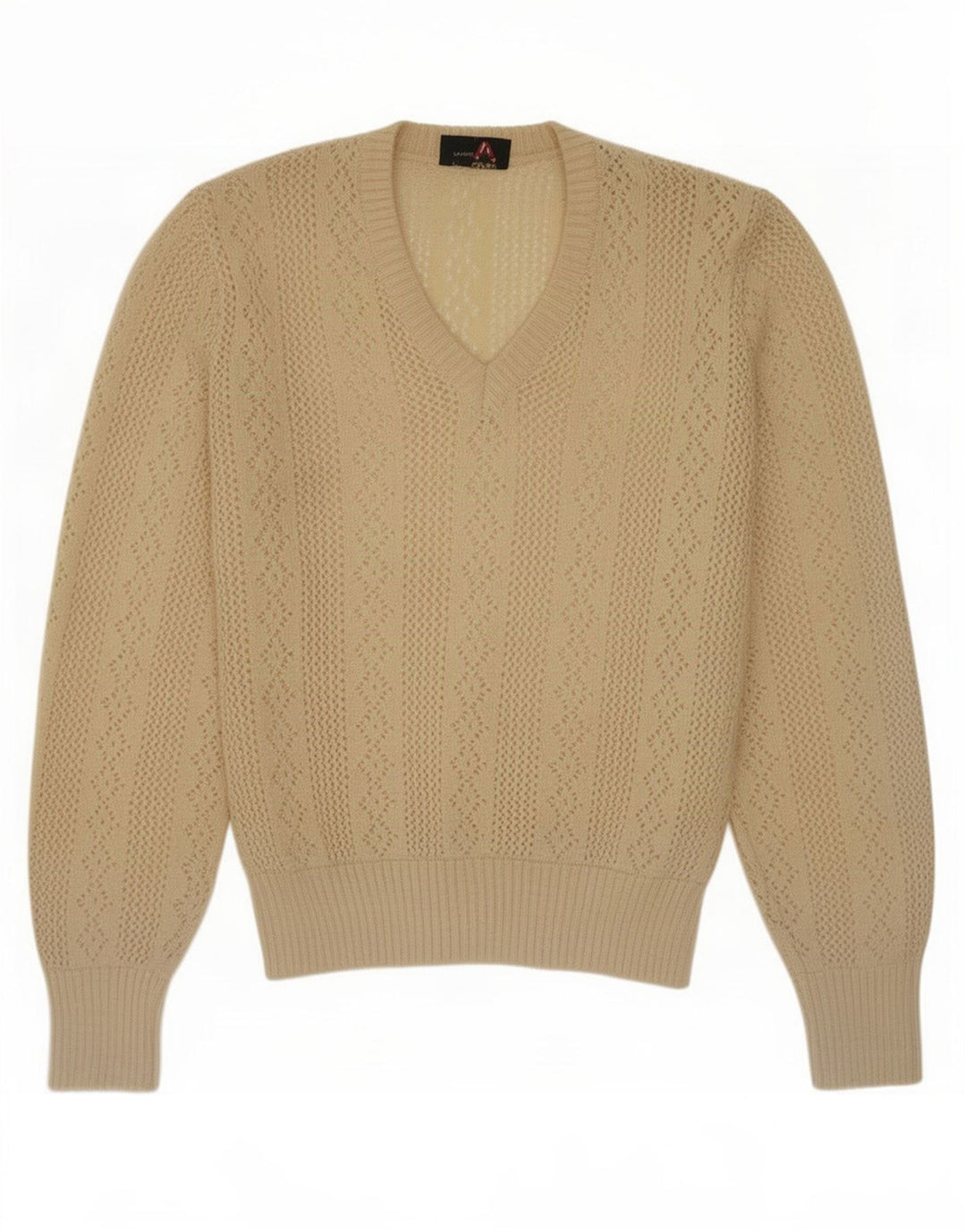 Geyer Dame se Gennem V-hals sweater EU 42 Large Beige