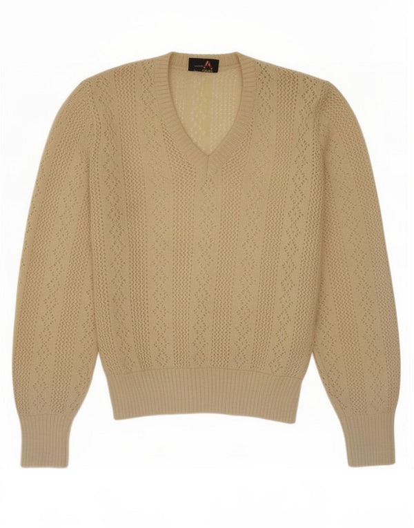 Geyer Dame se Gennem V-hals sweater EU 42 Large Beige