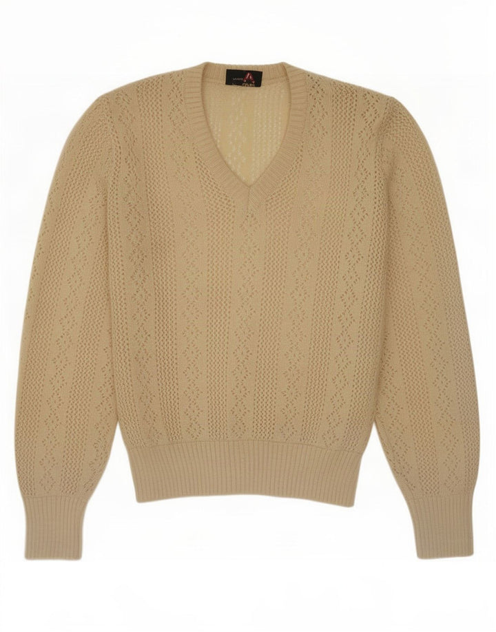 Geyer Dame se Gennem V-hals sweater EU 42 Large Beige