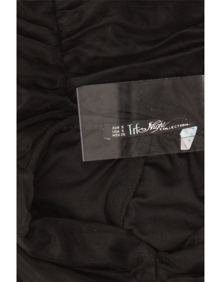 ZARA Dame Stropløs Bodycon Kjole UK 8 Lille Sort