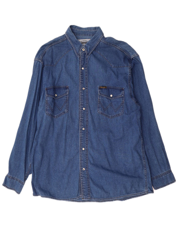 Wrangler Herre Western Denim Shirt XL Blå Bomuld